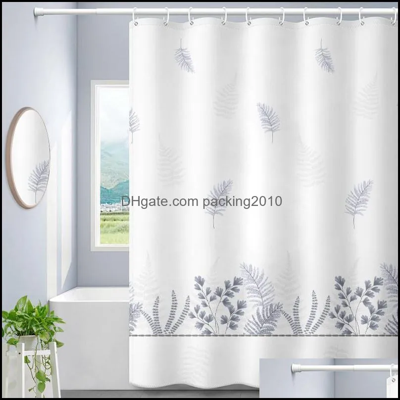 Fabric Washable Waterproof Shower Curtain Art Blinds Bathroom Anti Fungal Shower Screen Douchegordijn Bathroom Amenities EH50SH