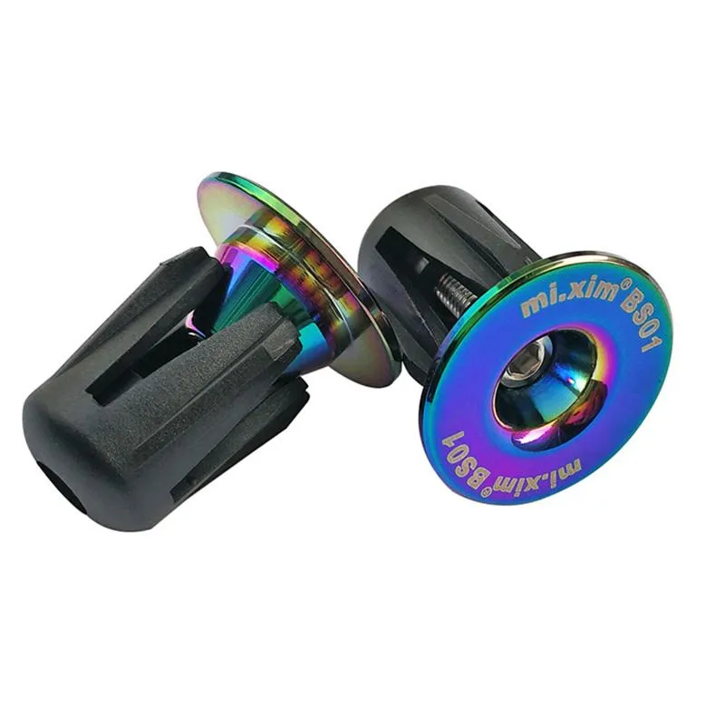 Cykelstyrningskomponenter MI XIM Colorful Bar End Plugs Cykelstyrningskåpor för de flesta Mountain Road MTB BMX259T