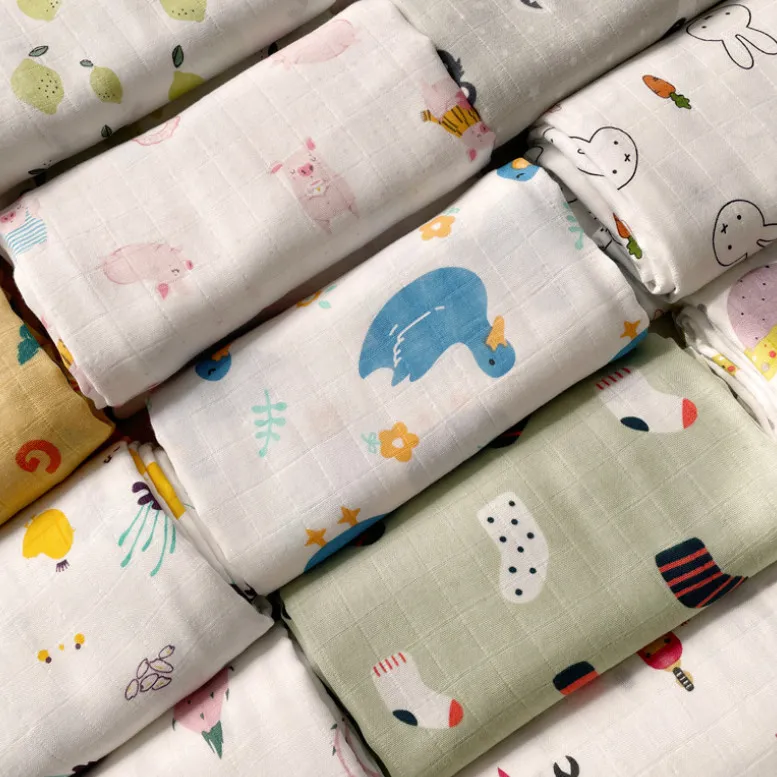 Последнее обложка 120x120 см, хлопок Baby Swaddle марлевой оболочкой, много стилей на выбор, поддержка настраиваемых логотипа