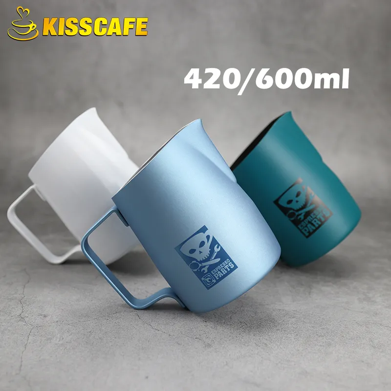 420ml / 600 ml schuimende frother werper roestvrij staal melk beker espresso barista craft latte cappuccino koffiekan