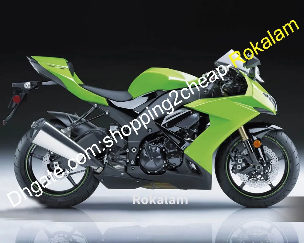 ABS Complete Fairings ZX-10R 08 09 10川崎忍者ZX10R緑色のオートバイフェアリングキット2008 2009 2010（射出成形）