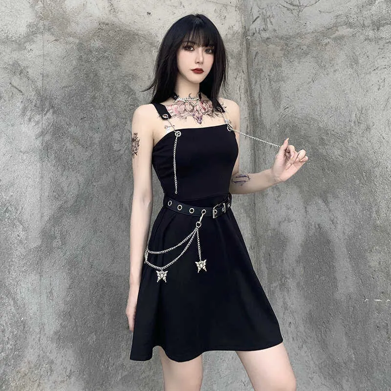 Traf Summer Sexy Dress Women Y2k Gothic Clothing Vintage Harajuku