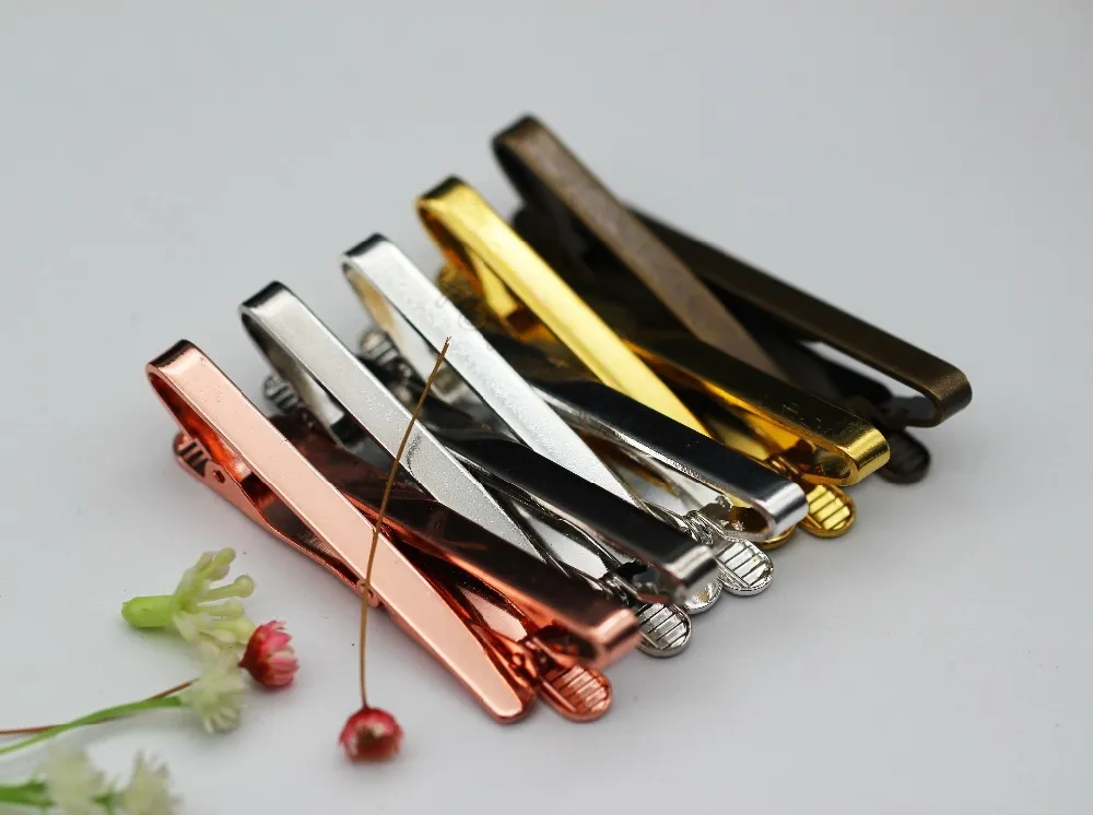 10 stücke Krawatte Clip für Männer Metall Rose Weiß K Antique Bronze Gold Waffe Schwarz Einfache Bar Praktische Krawatte Verschluss