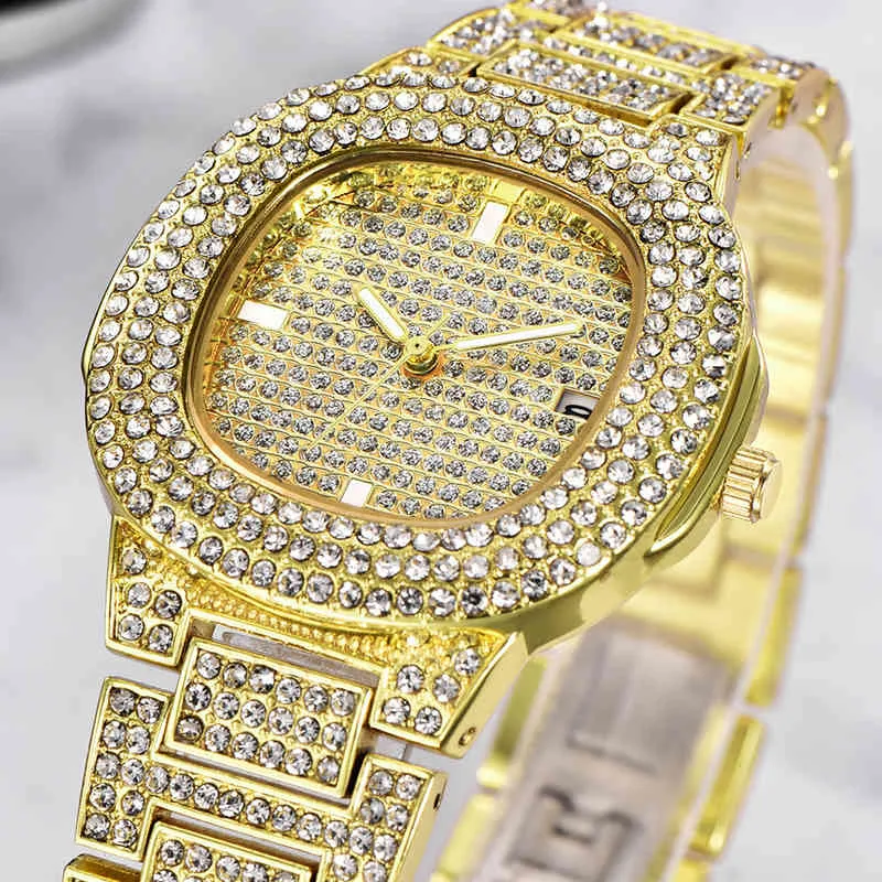 dropshipping new 2020 hip hop watches for women iced out diamonds quartz watch female clock fashion wristwatches (2)