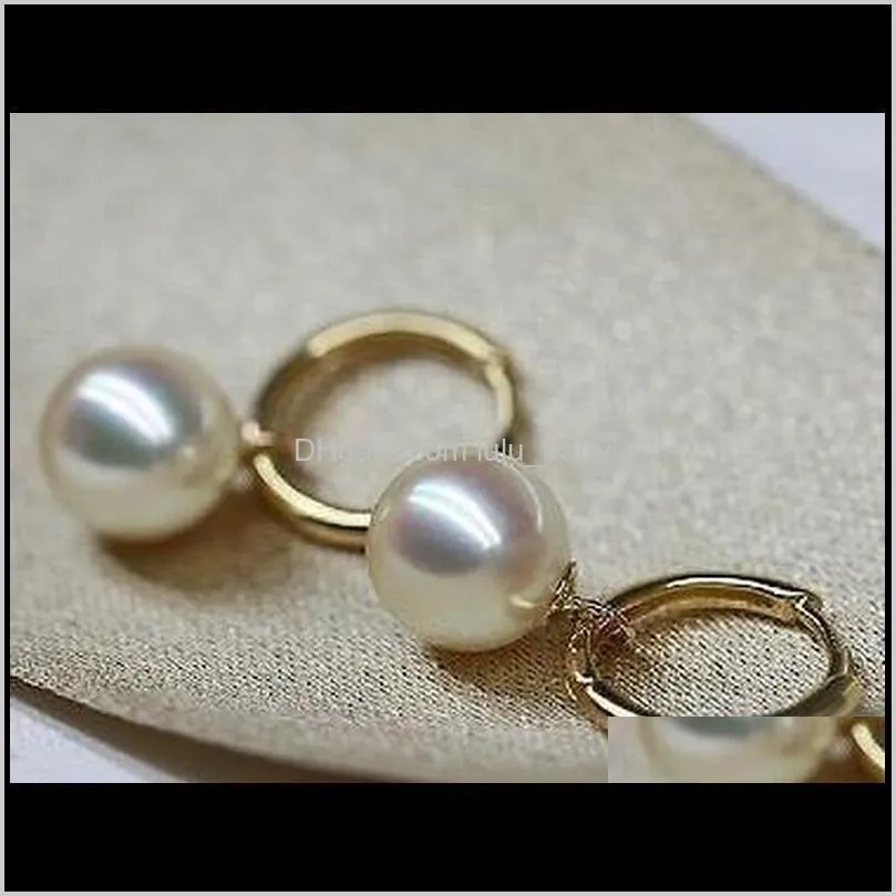 beautiful 10-11mm south sea pair round white pearl earring 14k gold accessories