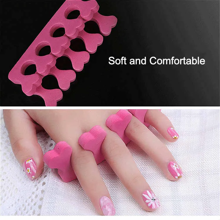 Mode Partihandel Sponge Toe Separators Heart Shape 10.5cm 3,3cm Skönhetssalong Nail Manicure Tools