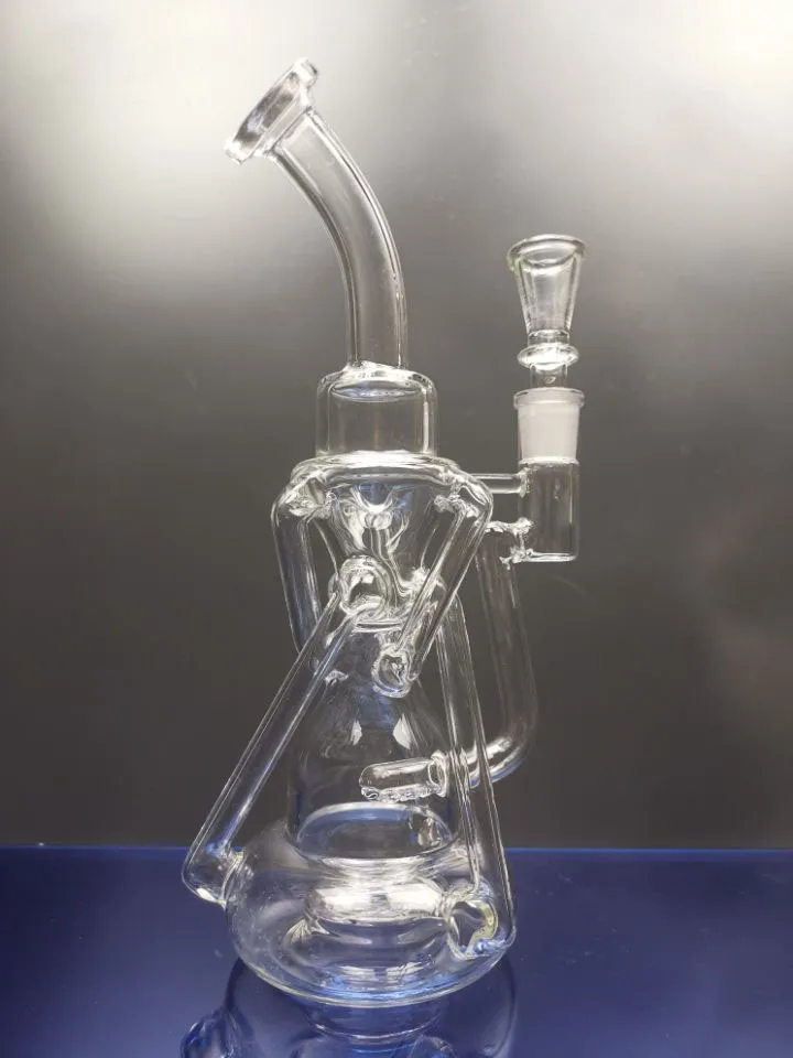 Zandloper bong recycler waterpijp hoge kwaliteit booreilanden twee functie oliebrander 14.4mm gezamenlijke cheechshop