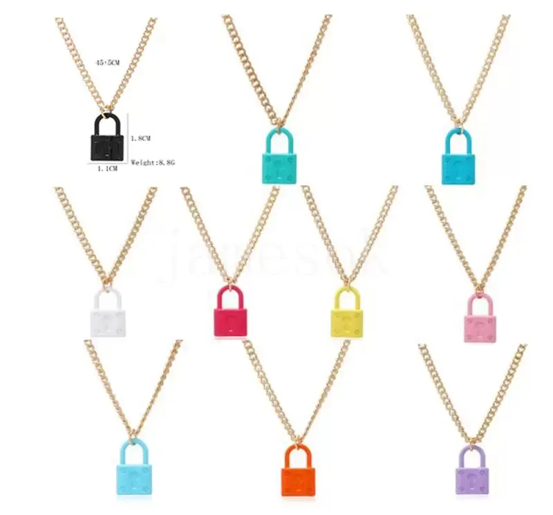 Party Favor Exaggerated Necklace Personalized sweet Creative Color padlock Necklace dd961