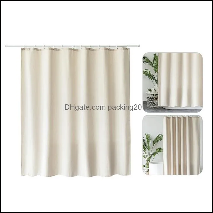 Cortina de ducha de tela Aessories Gardenpolyester con ganchos, pantallas de baño de plástico impermeables, cortinas de baño ecológicas de Color sólido para el hogar