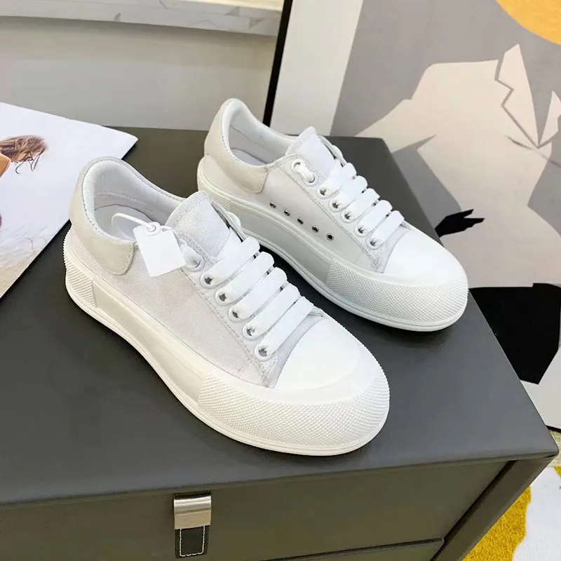 2021 Brand Platform Canvas Casual Shoes Women Classic High-Top Sneakers Suede Splicing All-match Stylist Shoe Low Cut Trainers Box