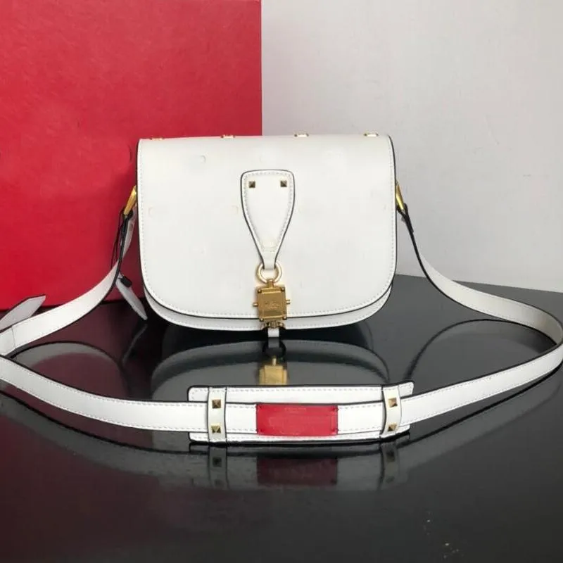 Crossbody Bag Women Handbags Saddle Fashion Letter Clutch Shoulder Bags Genuine Leather Totes Adjustable Strap Retro Gold Lock Interior Pocket High Quality