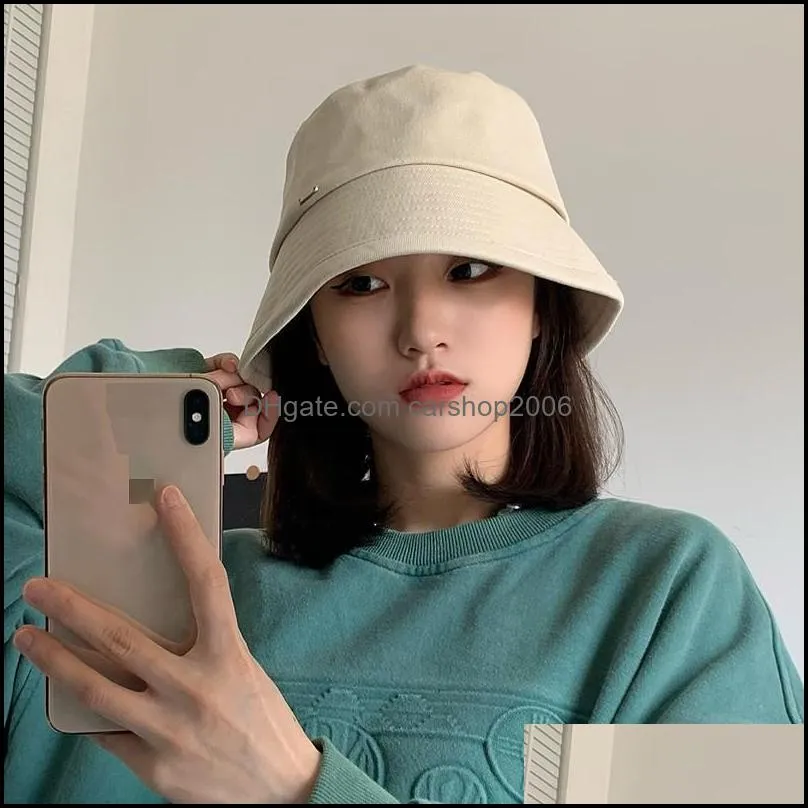 Travel Sunblock Fisherman Hat Female Summer Day Retro Bucket Sunshade Black Cool Versatile Style Wide Brim Hats