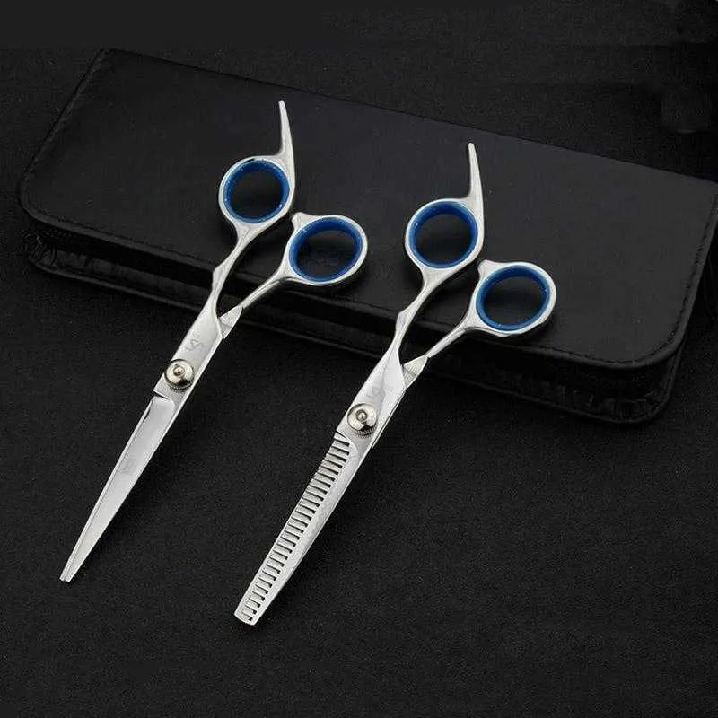 Hairdressing Tools 6.0 inch Barber Scissors Kits Hair Clipper Razor Hair Styling Scissors Hair Cutting Tool Combination Package 0604085