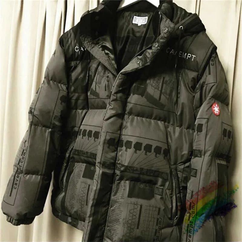 2020 Winter Cav Empt C.E Life Puffer Jacka Parkas Men Women 1 Bästa kvalitet Dragkedja Svart Cavempt Coats Ytterkläder Male kläder x0901