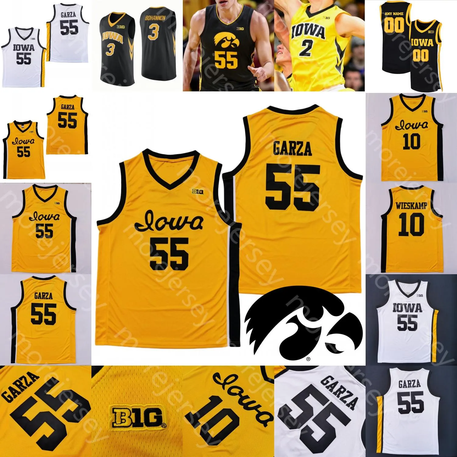 Custom 2021 Iowa Hawkeyes Basketball Jersey NCAA College Luka Garza Joe