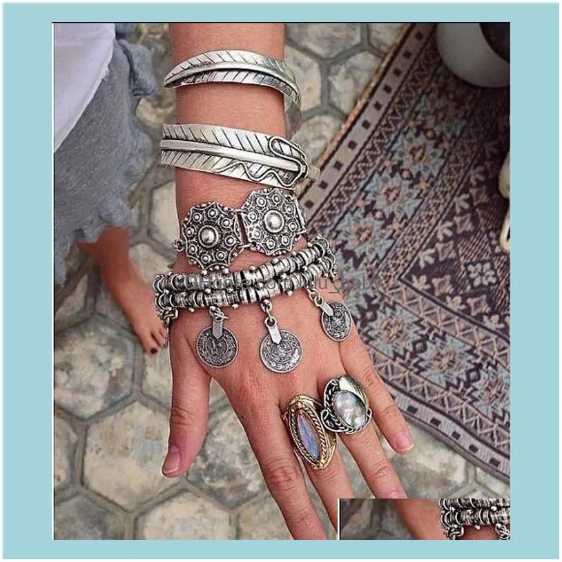 Link, Chain Fashion Punk Bangle Bohemian Vintage Turkish Antalya Bracelet Gypsy Beach Chic Festival Color Coin Bracelet1