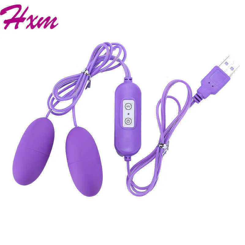 NXY Vagina Balls Anal and Vagina Vibrator for Women Adults, Sex Toys with Two Eggs Usb, Double Erotic Products, Clitoris,1211