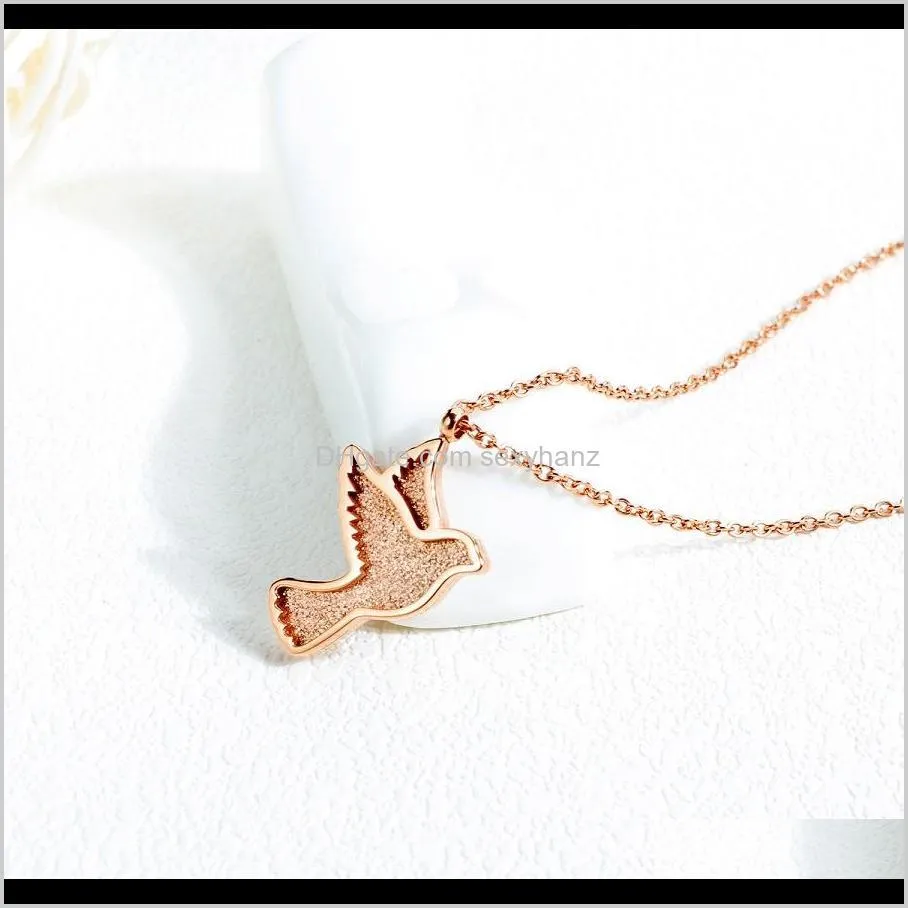 women pigeon pendant chokers necklaces jewellery gold silver 50cm long link chains design fashion necklace gift for women