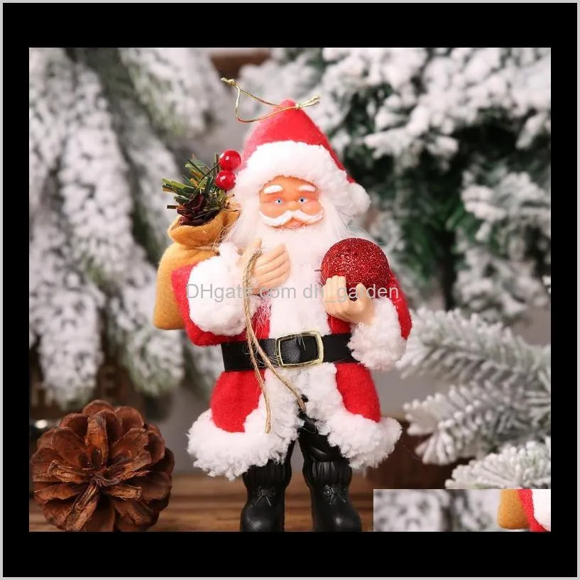 new christmas ornaments resin santa claus ornament standing posture small doll ornament doll pendant wholesale sn1883