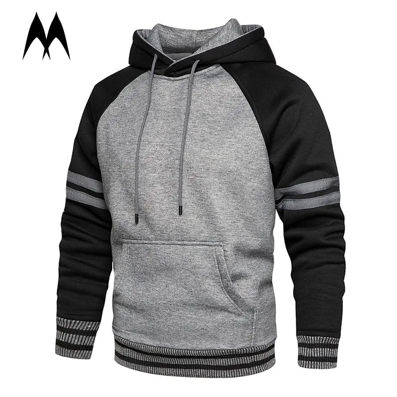 Men's Hoodies & Sweatshirts Patchwork Striped Hoodie Men Streetwear 2022 Hip Hop Oversized Mens Clothing High Street Hooded Sweatshirt