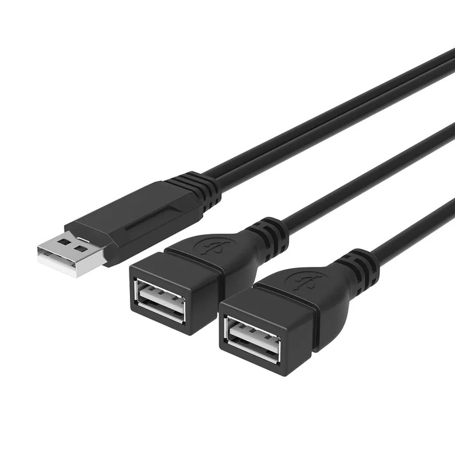 Double USB-расширение A-MEAL до 2 A-Wify Y кабелей адаптер питания конвертер USB2.0 мужчина двойное 2USB женское разделительное зарядное устройство