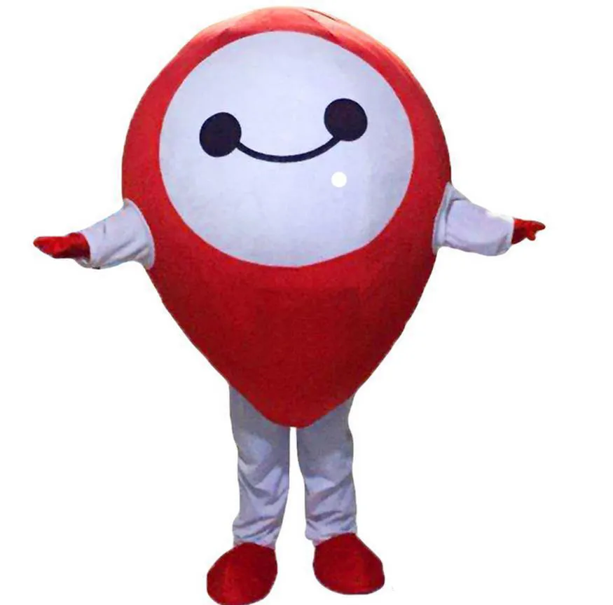 Costume da mascotte di sangue rosso bianco per feste Halloween Natale Personaggio dei cartoni animati Abiti Vestito Volantini pubblicitari Abbigliamento Carnevale Abito unisex per adulti