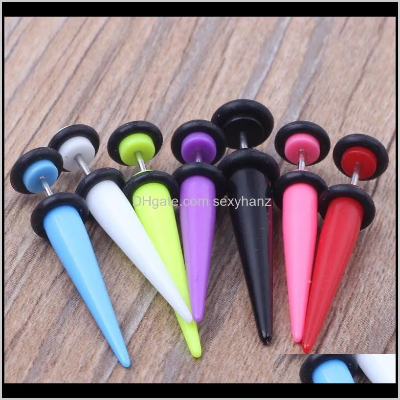 lot 100pcs 7 color neon color cheat ear plugs fake ear taper illusion fake plugs 5mm body jewelry