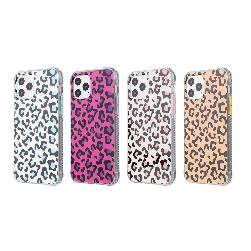 Étuis de téléphone couleur bonbon anti-goutte miroir pour iphone 11 12 Pro Max XR XS 8 7 Plus Samsung S20 Note20 Huawei avec Leopard Print Panther