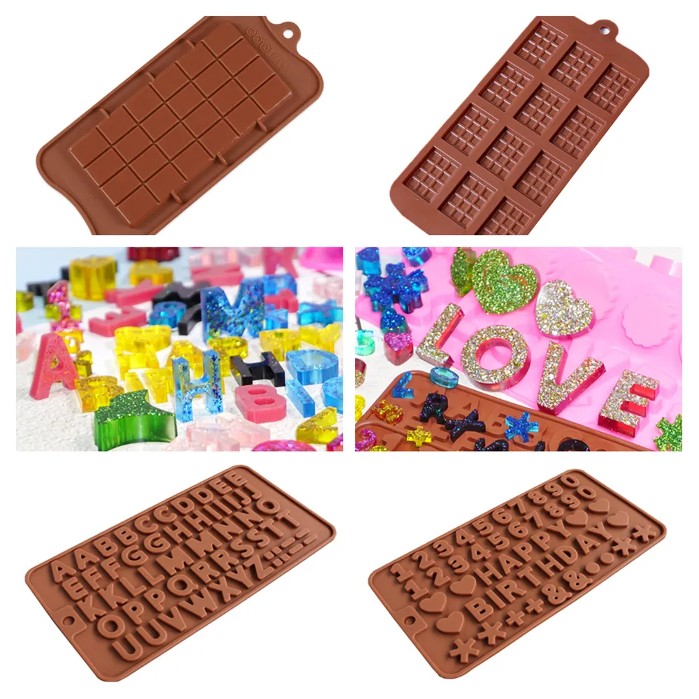 Happy Birthday Letter Silicone Molds Chocolate Candy Clay Mold DIY