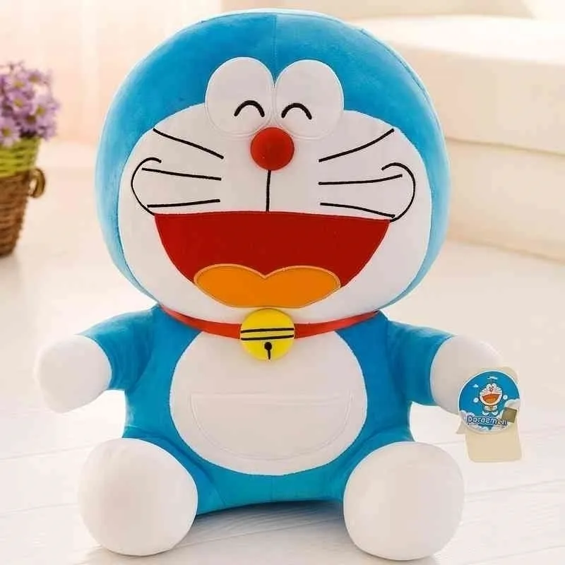 Peluche Doraemon Grande Y Gordo De Color Azul Auténtico Para Muñeca
