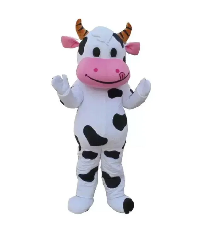 Adult Deluxe Cow Mascot Costume Animal Farm Animal Fancy Dress Outfit