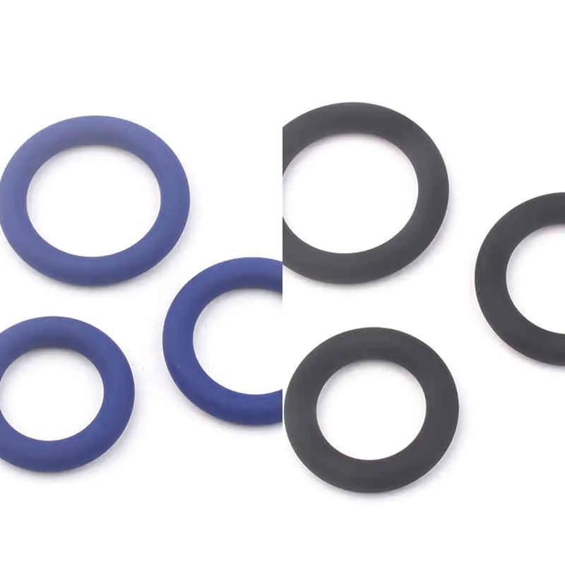 Nxy Cockrings 3pcs Penis Ring Set Silicone Cock Rings Eiaculazione Ritardo Cockring Giocattoli del sesso per uomini Prodotto per adulti Dick Lock Erezione Sexy Shop 0215