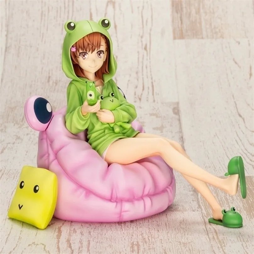 14 cm Mikoto Misaka Anime Figure Toaru Kagaku no Railgun T Action Gekota Couvert Ver Figurine Modèle Jouets 220211