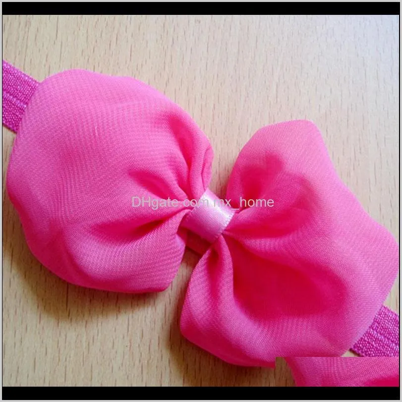 12 colors wholesale infant newborn chiffon bowknots headbands children hair accessories bow hairbands baby girl photography prop