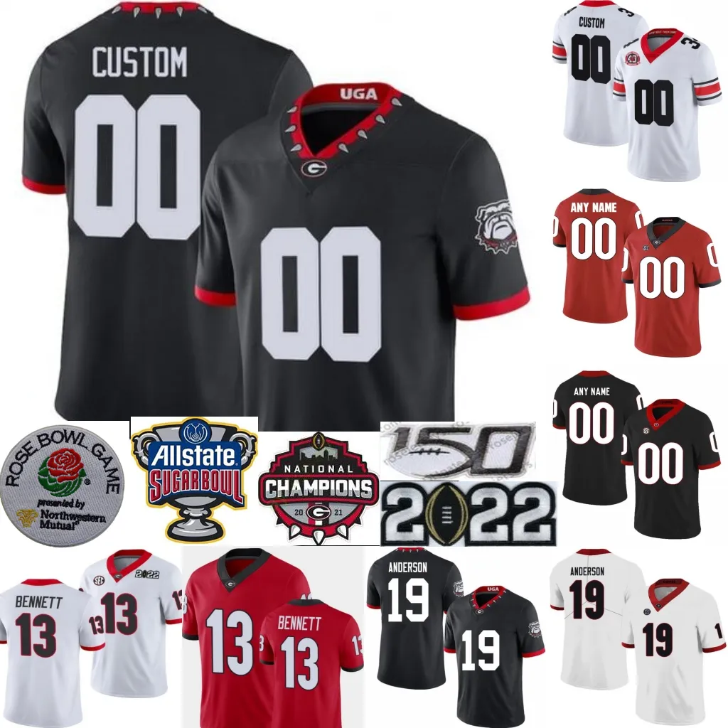Custom Bulldogs Jersey 19 Brock Bowers UGA Football NCAA