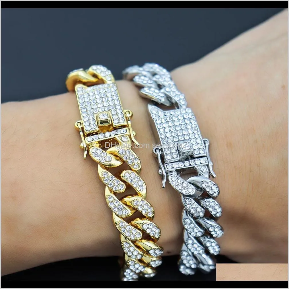 14mm Miami Cuban Bracelet Iced Out Gold Tone Or White Gold Micro Pave CZ |  AJWatches