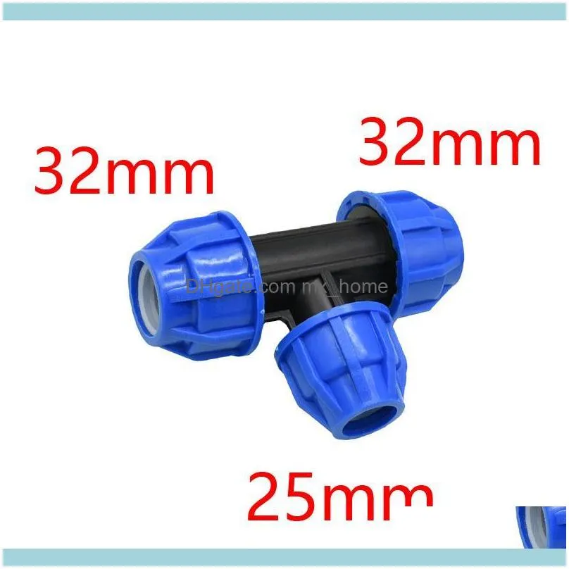 T-type 20mm 25mm 32mm Pvc Pe Tube Tee Water Splitter 1/2 3/4 1inch Pipe Reducing Connector 1pcs Watering Equipments