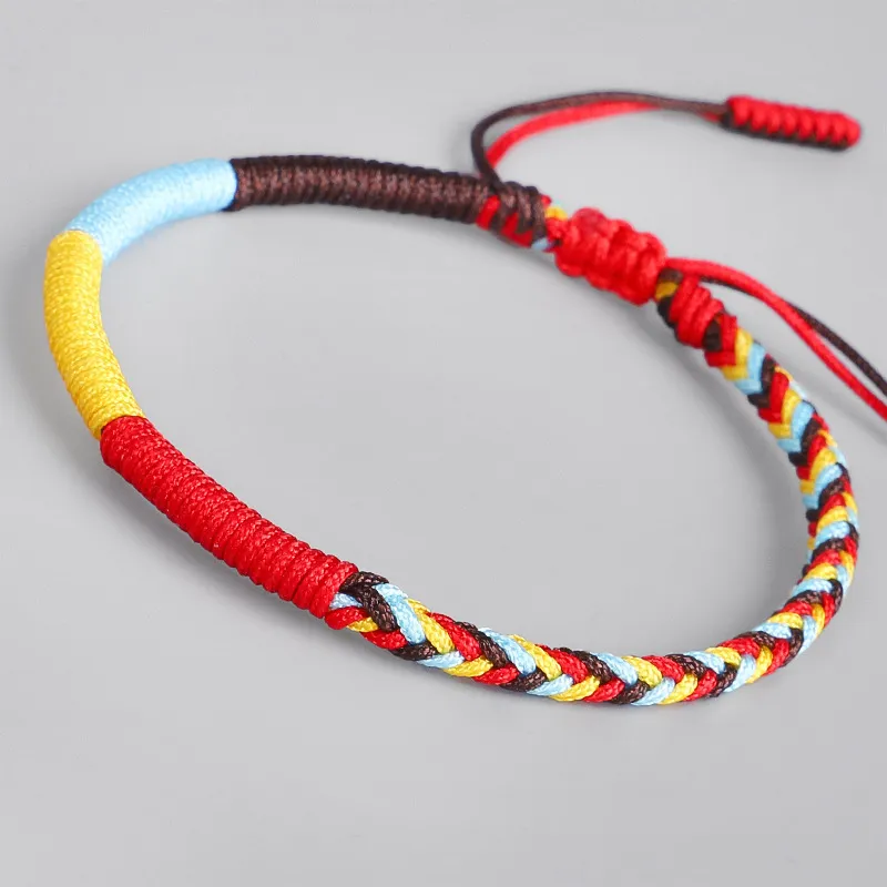 Браслет с ручной пеленкой четырехсторонний будда из восьмицепочечной косички четырехцветный смешанный творческий тибетский красный браслет