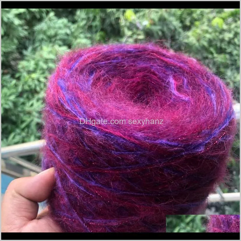 550g high quality wool mohair yarn flashing wire diy winter scarf shawl sweater line hand knitting soft yarn 10 qyliul