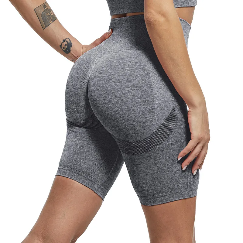 Workout sem costura shorts apertado ginásio cangings fitness mulheres ciclismo shorts verão cintura alta yoga curta provocação desporto leggins st1103