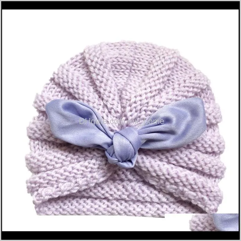 girls bow tie knitted hats 12 designs winter candy color elastic knitting boys kids hats fashion ski warm hats 04