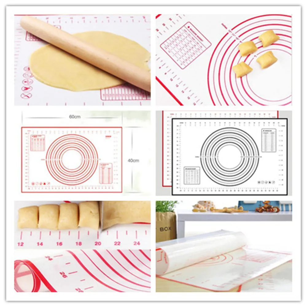 Wholesale Rolling Pins Pastry Boards Silicone Fiberglass Baking Sheet Dough Cakes Bakeware Liner Pad Mat Oven Pasta Cooking Tools KD1