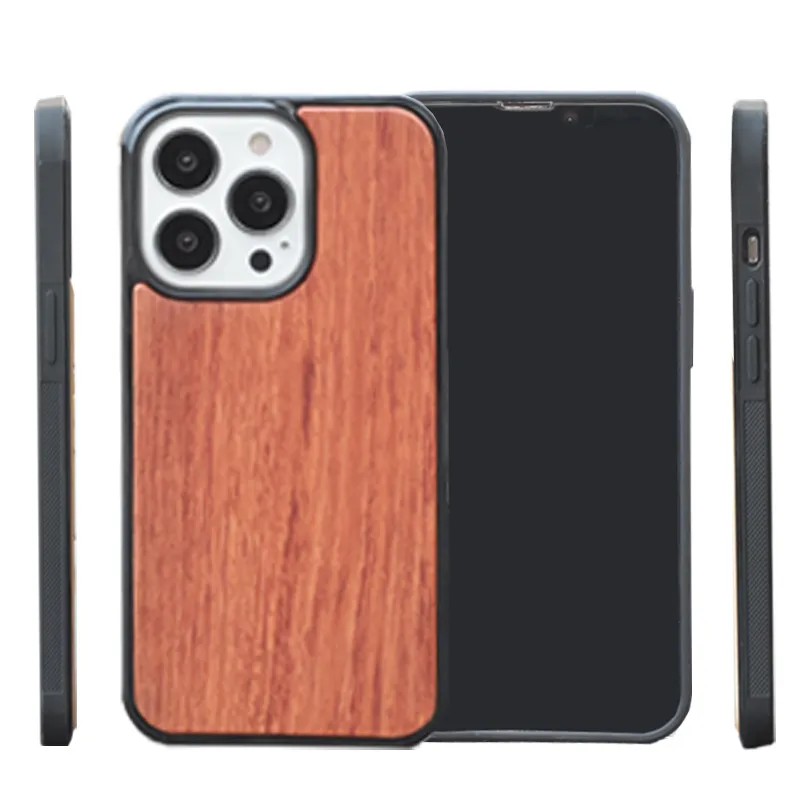 Caixas de telefone de madeira por atacado de fábrica para iphone 13 pro max 12 mi 11 xr bambu natural capa de smartphone concha de madeira durável