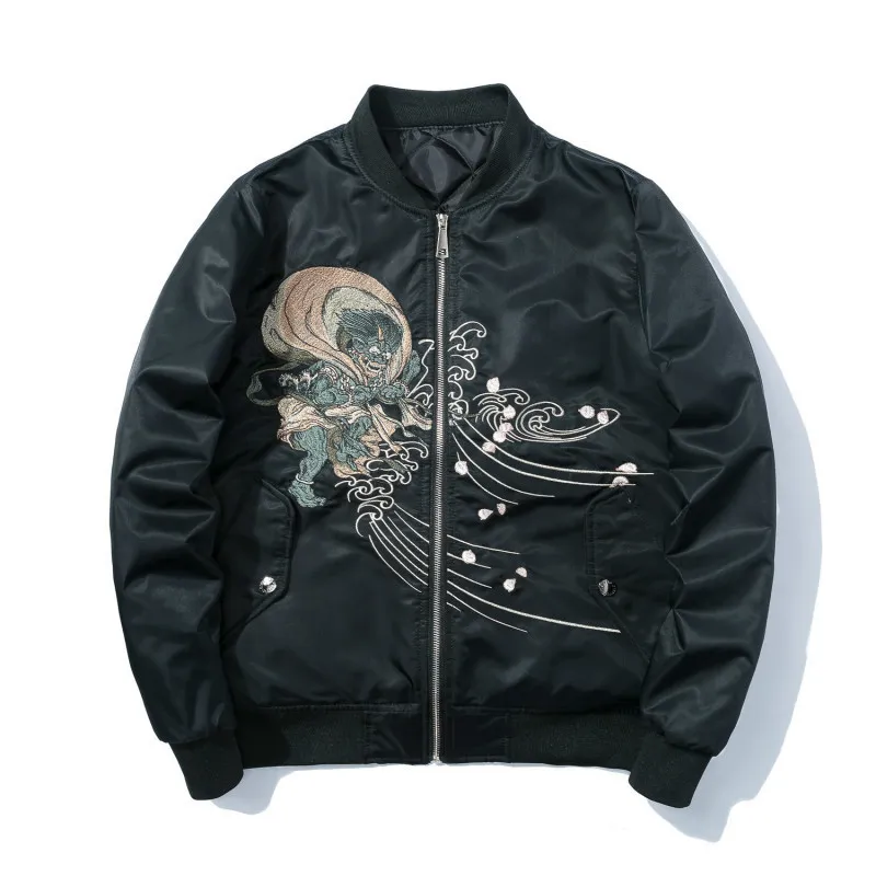 Mens Winter Embroidered Bomber Mens Coats And Jackets Anime