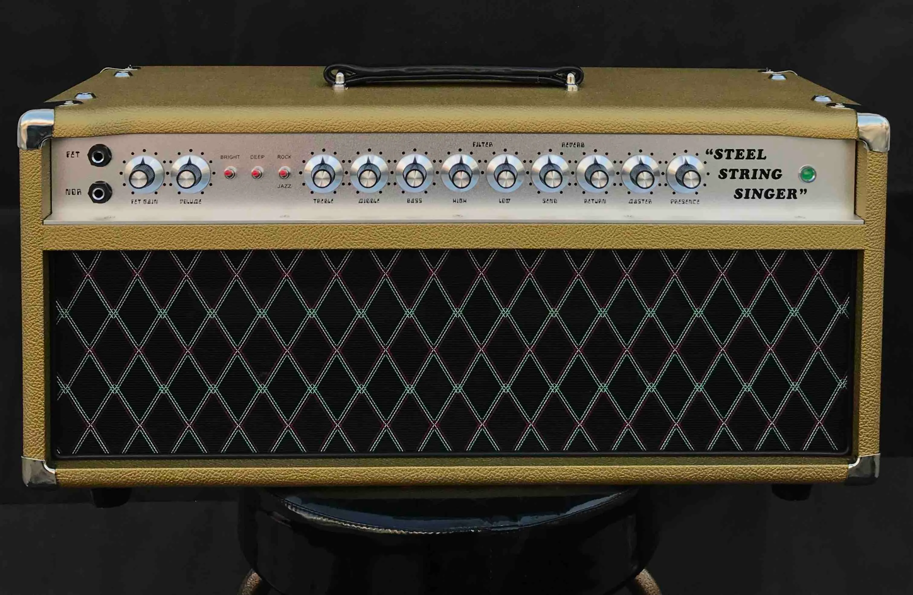 Pedali Custom Grand Guitar Amp D-Style SSS100 Steel String Singer con FET GAIN, VOLUME, TREBLE, MIDDLE, BASS, HIGH, LOW, SEND, RETURN, MASTER, PRESENCE Control Versione Deluxe