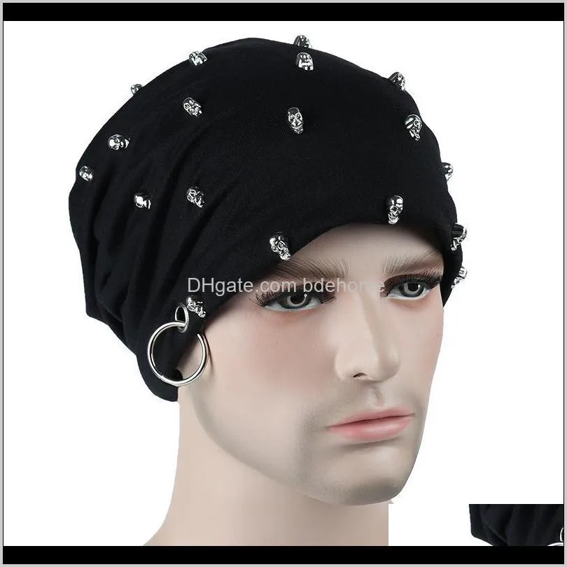 Czapki / czaszki czapki kapelusze, szaliki Rękawiczki Aessories Drop Dostawa 2021 Moda Mężczyźni Kobiety Unisex Dorywczo Kapelusz z Czaszką Hoop Bransts Winter War
