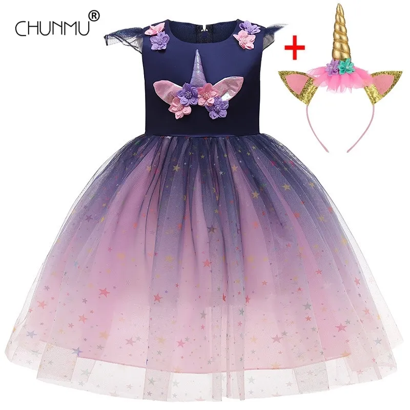 Laço applique meninas vestido de noiva bebê batismo es para festa de baile com freqüência crianças 1-10 ano menina aniversário 210508