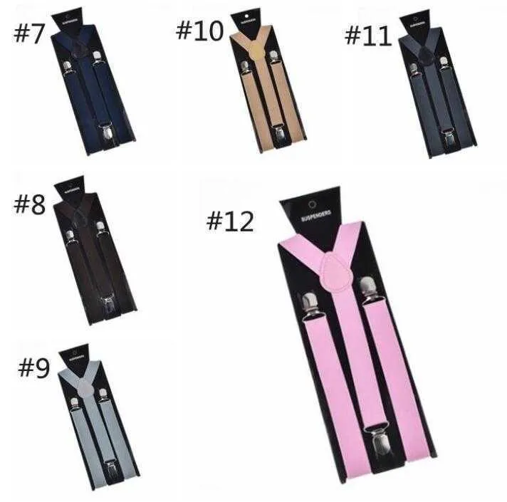 Y-back Adult Adjustable Suspender Soild Color Women Clip-on Elastic Suspender Fashion Men Children Belts Baby Straps YL334