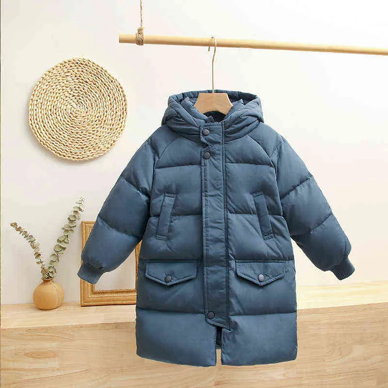 Casual Pocket Patchwork White duck down Hooded Outerwear(Down content 86%~90%)