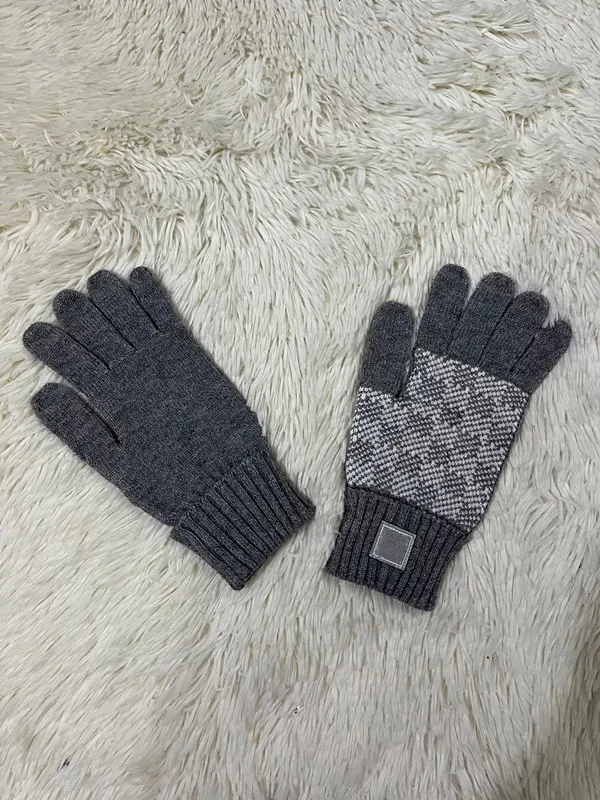 2022 Czarne szare kaszmirowe rękawiczki ciepłe w jesiennych rękawiczkach dla kobiet projektantki listy listy Drukuj haftowane rękawiczki dla kobiet fashio240r
